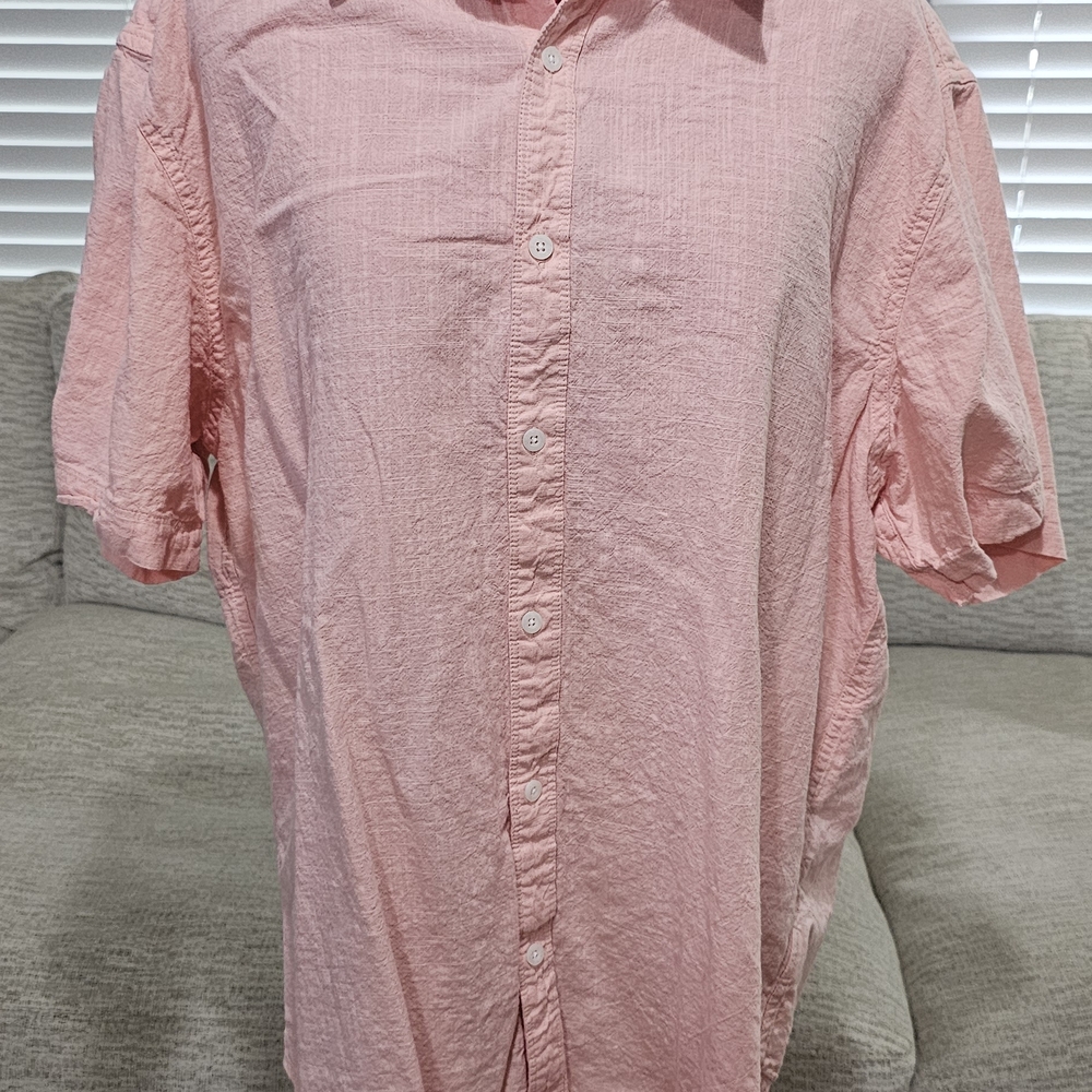 Men's Pink/Peach Short Sleeve Shirt
